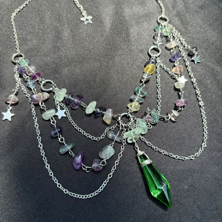 Collier ras du cou en pierre naturelle avec pendentif étoile Olivenorma