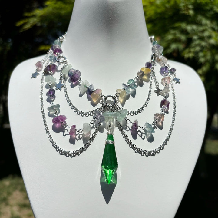 Collier ras du cou en pierre naturelle avec pendentif étoile Olivenorma