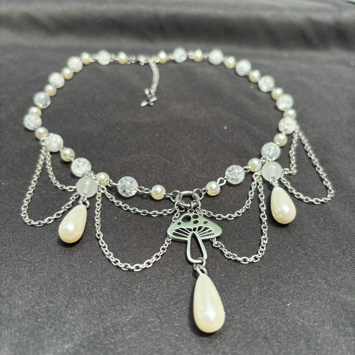 Collier ras du cou superposé avec pendentif en perles d'eau douce Olivenorma