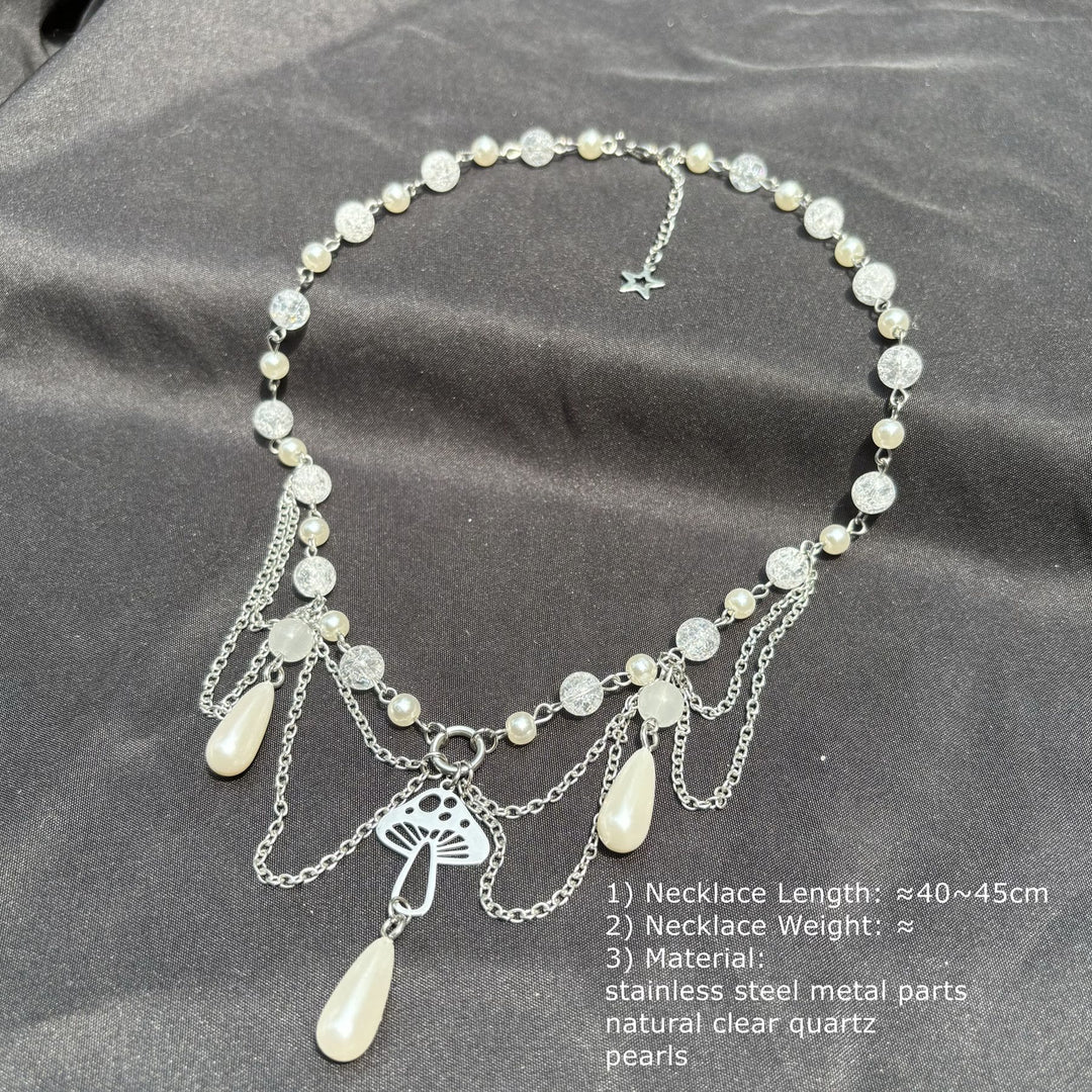 Collier ras du cou superposé avec pendentif en perles d'eau douce Olivenorma