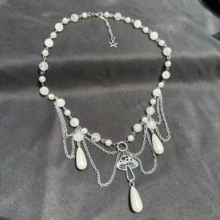 Collier ras du cou superposé avec pendentif en perles d'eau douce Olivenorma