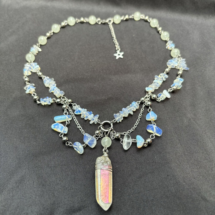 Collier ras du cou superposé en opalite naturelle Olivenorma