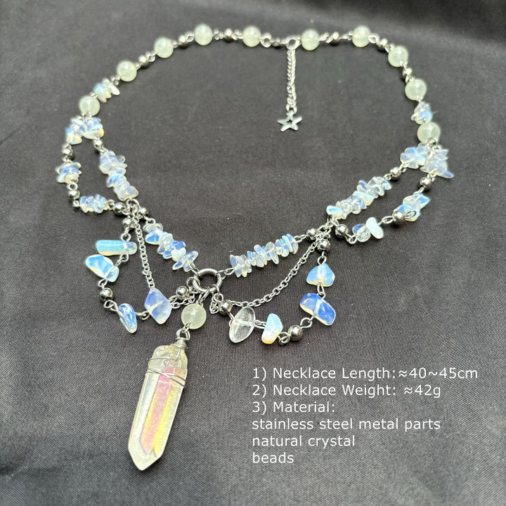 Collier ras du cou superposé en opalite naturelle Olivenorma