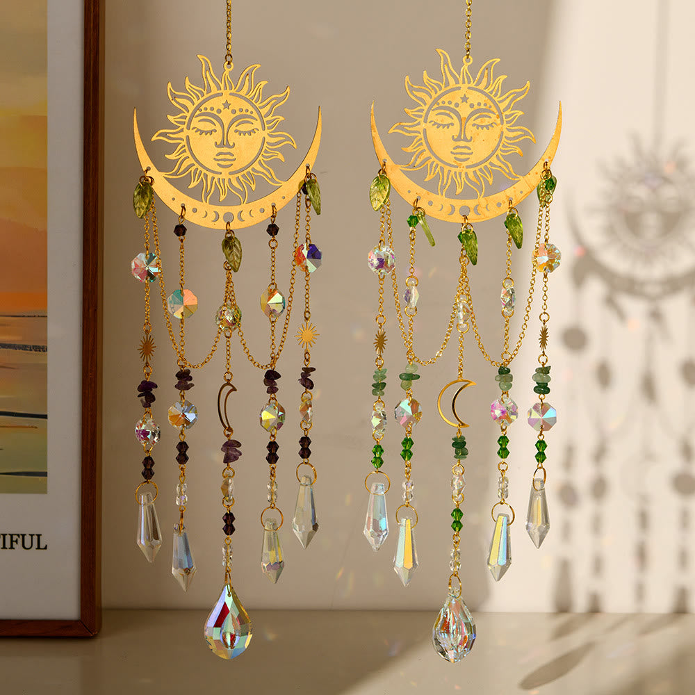 Carillon éolien attrape-soleil en cristal naturel Olivenorma