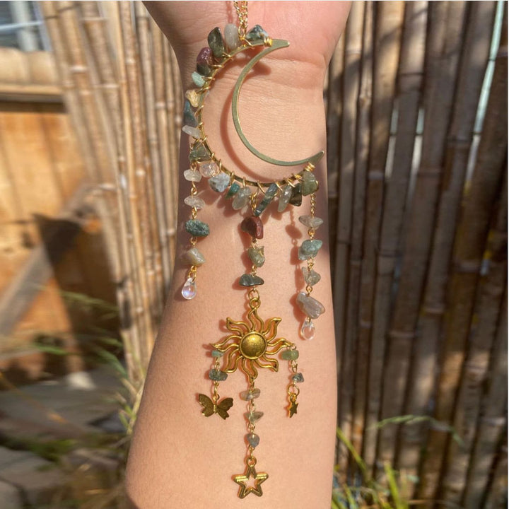 Carillon éolien attrape-soleil en gravier de cristal naturel Olivenorma