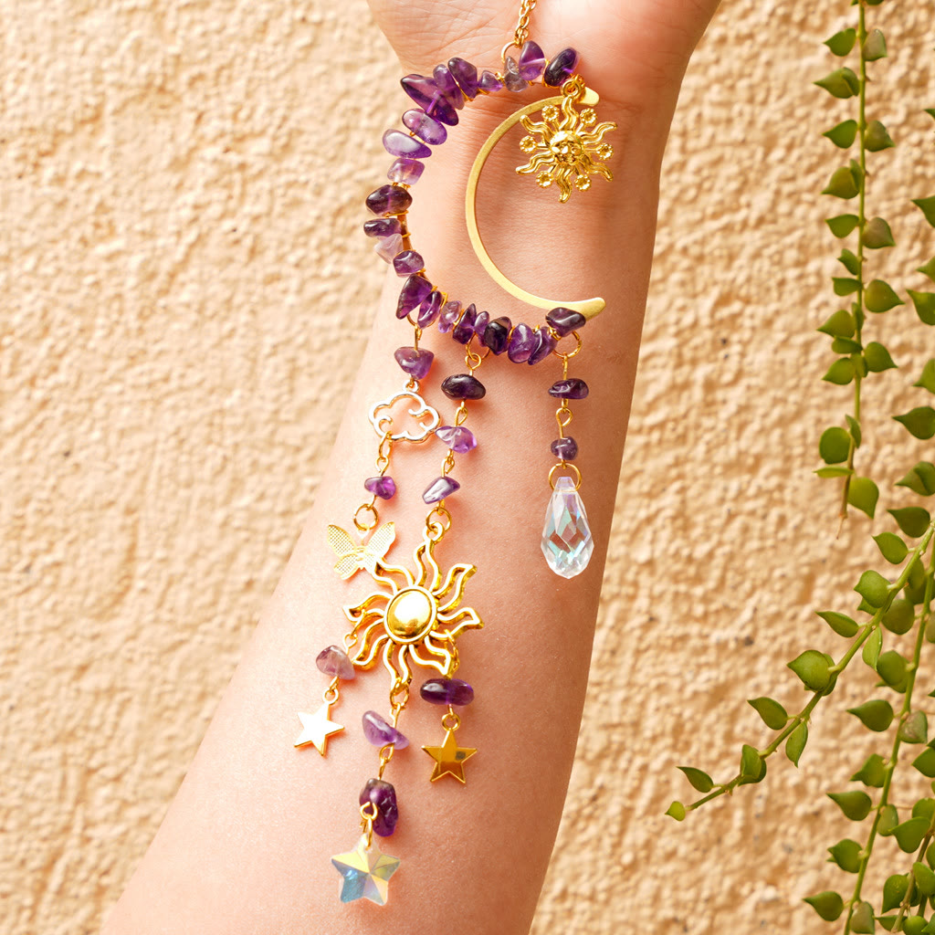 Carillon éolien attrape-soleil en gravier de cristal naturel Olivenorma