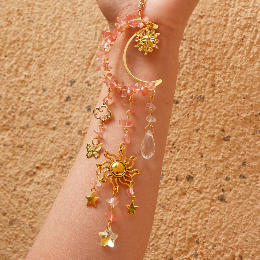 Carillon éolien attrape-soleil en gravier de cristal naturel Olivenorma