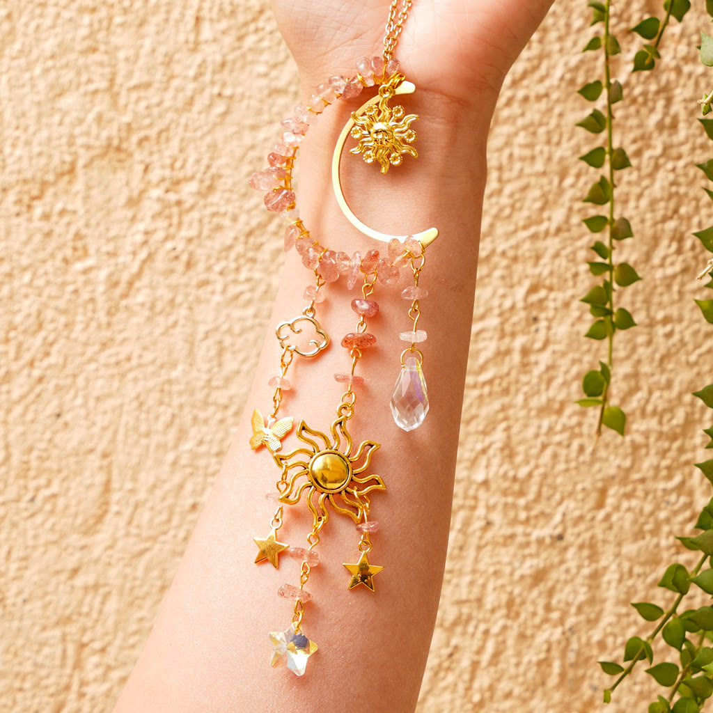 Carillon éolien attrape-soleil en gravier de cristal naturel Olivenorma