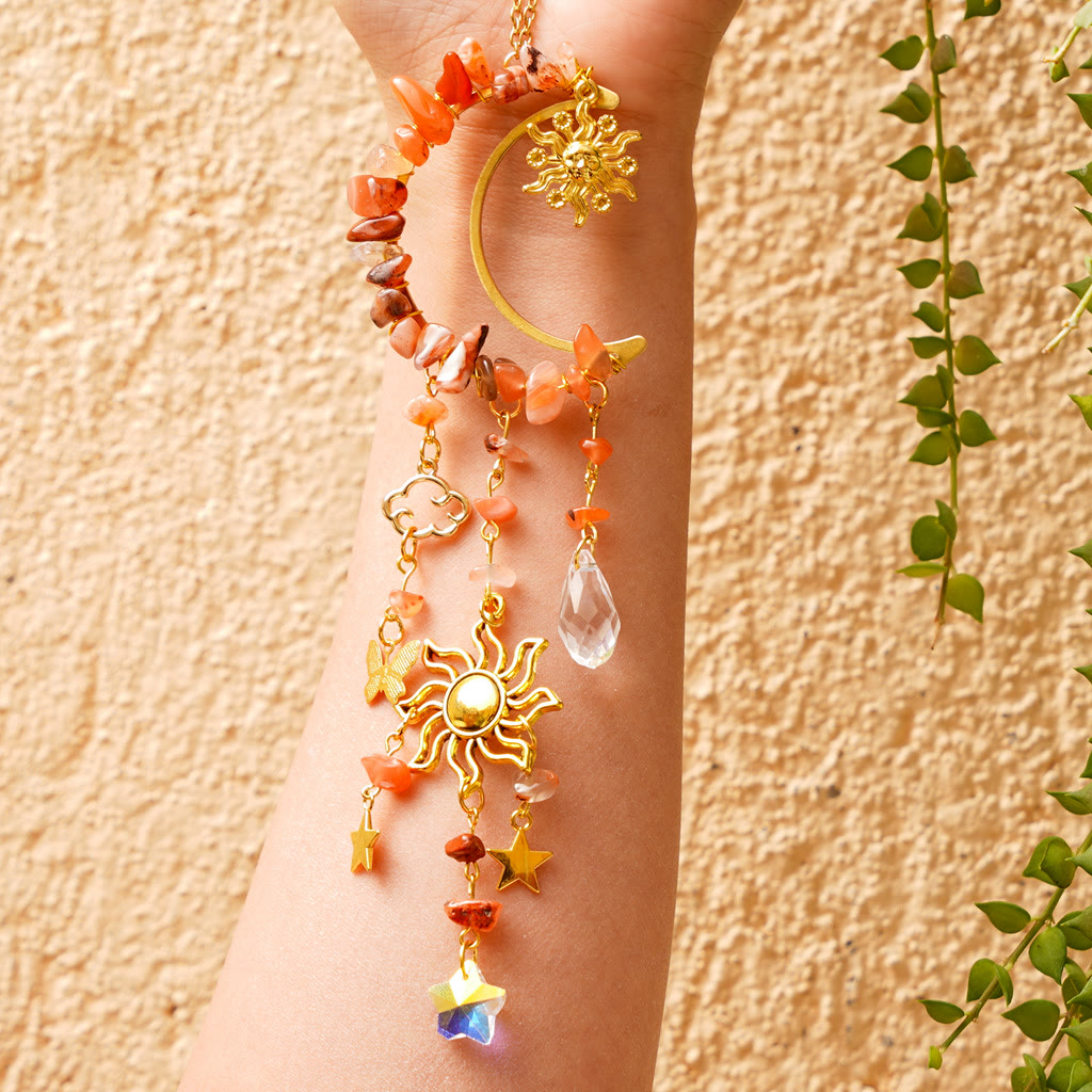 Carillon éolien attrape-soleil en gravier de cristal naturel Olivenorma