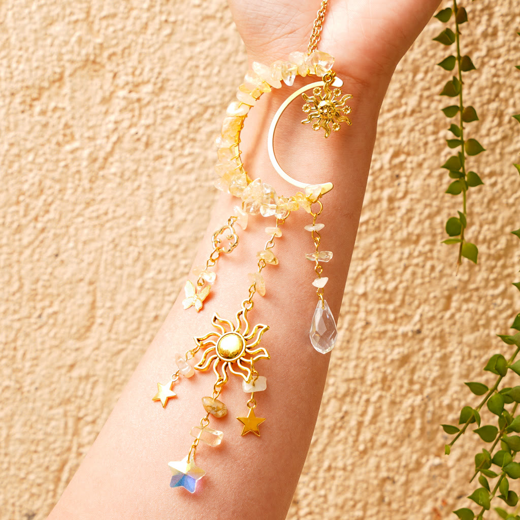 Carillon éolien attrape-soleil en gravier de cristal naturel Olivenorma