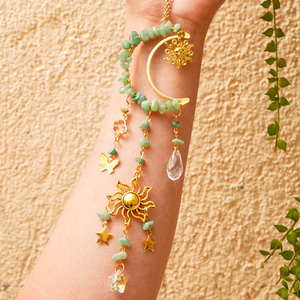 Carillon éolien attrape-soleil en gravier de cristal naturel Olivenorma