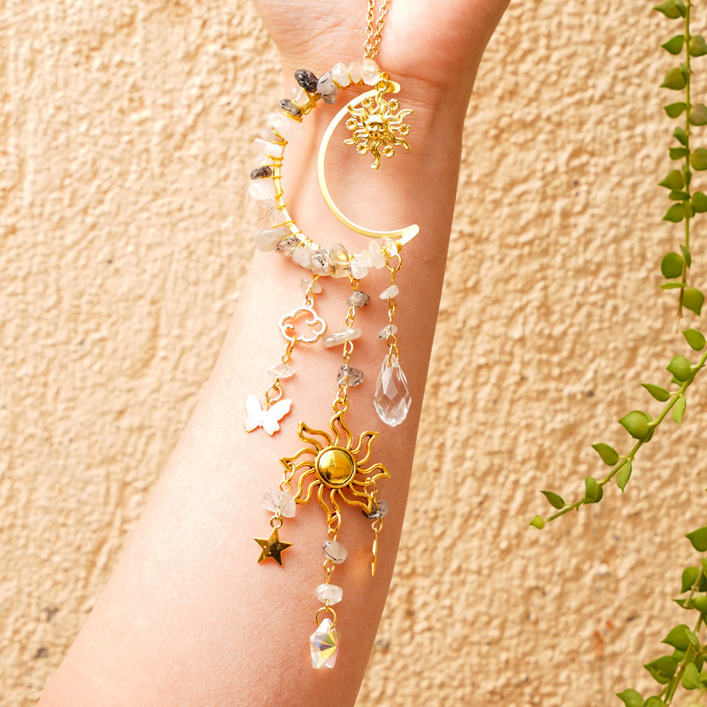 Carillon éolien attrape-soleil en gravier de cristal naturel Olivenorma