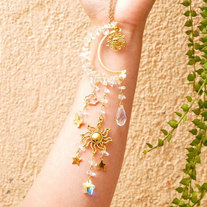 Carillon éolien attrape-soleil en gravier de cristal naturel Olivenorma