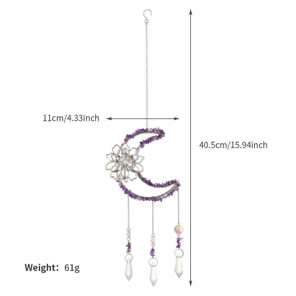 Carillon éolien en gravier naturel Olivenorma , motif lune et lotus