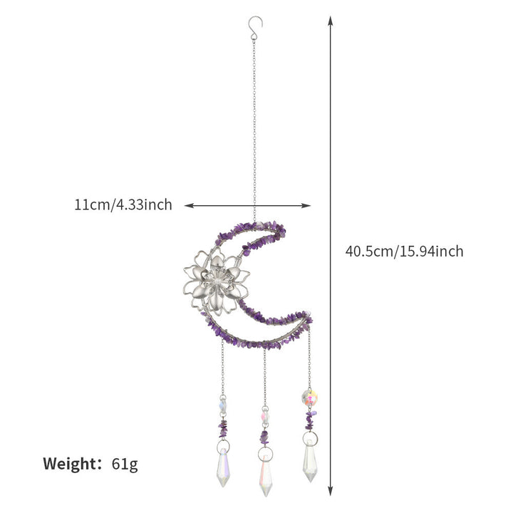 Carillon éolien en gravier naturel Olivenorma , motif lune et lotus