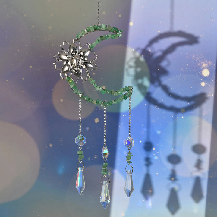 Carillon éolien en gravier naturel Olivenorma , motif lune et lotus