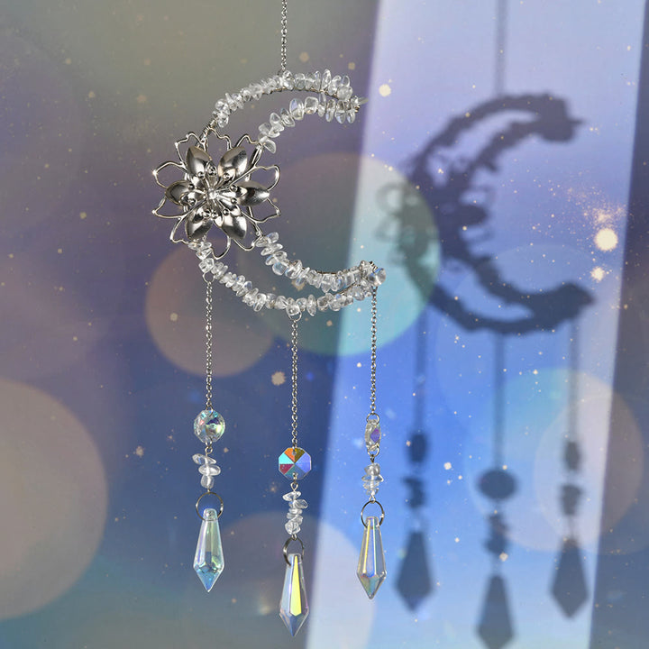 Carillon éolien en gravier naturel Olivenorma , motif lune et lotus