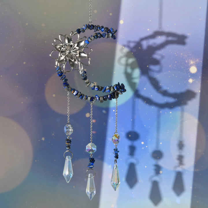 Carillon éolien en gravier naturel Olivenorma , motif lune et lotus