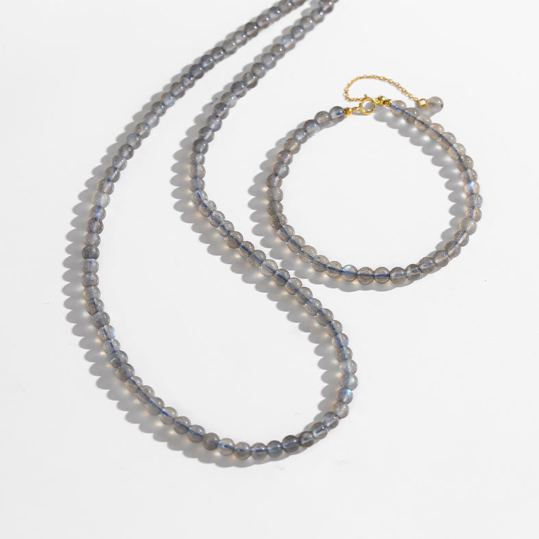 Bracelet de perles fines en labradorite naturelle Olivenorma