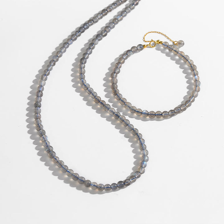 Bracelet de perles fines en labradorite naturelle Olivenorma