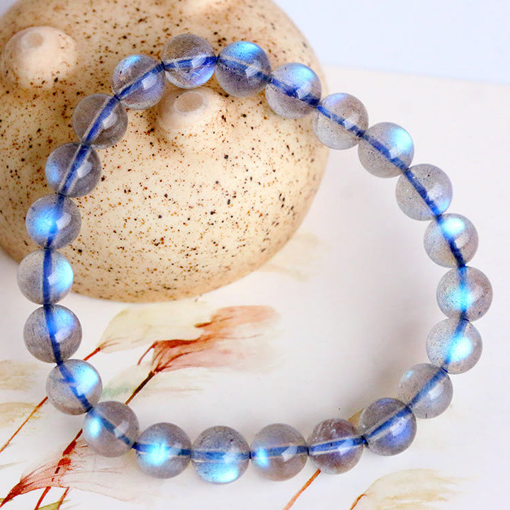 Bracelet de perles de labradorite naturelle Olivenorma 4-7A