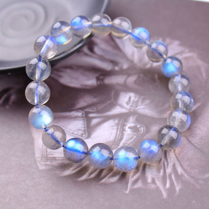 Bracelet de perles de labradorite naturelle Olivenorma 4-7A