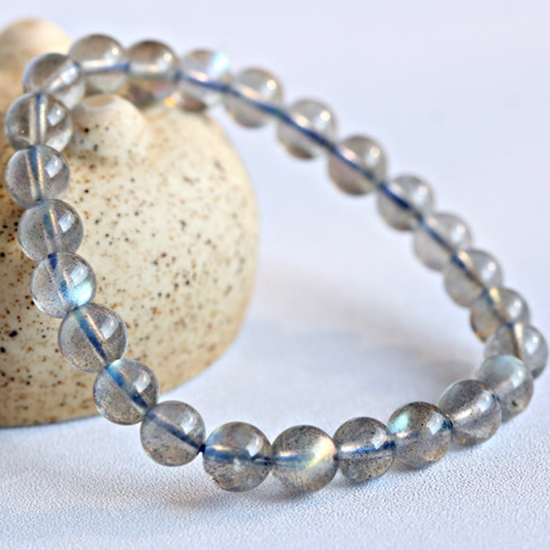 Bracelet de perles de labradorite naturelle Olivenorma 4-7A