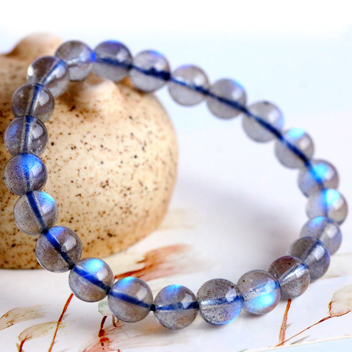 Bracelet de perles de labradorite naturelle Olivenorma 4-7A