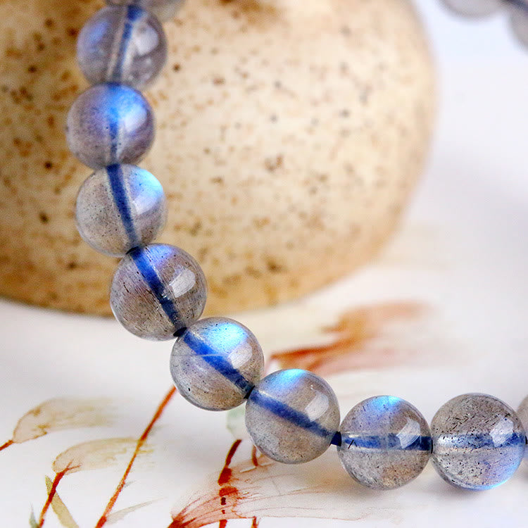 Bracelet de perles de labradorite naturelle Olivenorma 4-7A