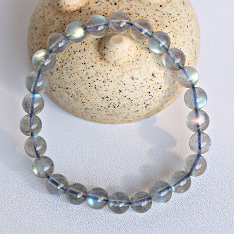 Bracelet de perles de labradorite naturelle Olivenorma 4-7A