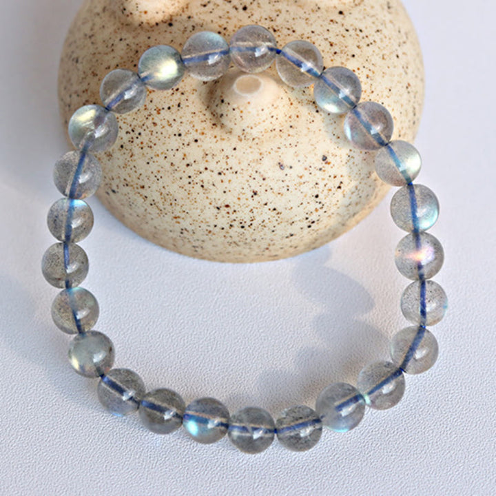 Bracelet de perles de labradorite naturelle Olivenorma 4-7A