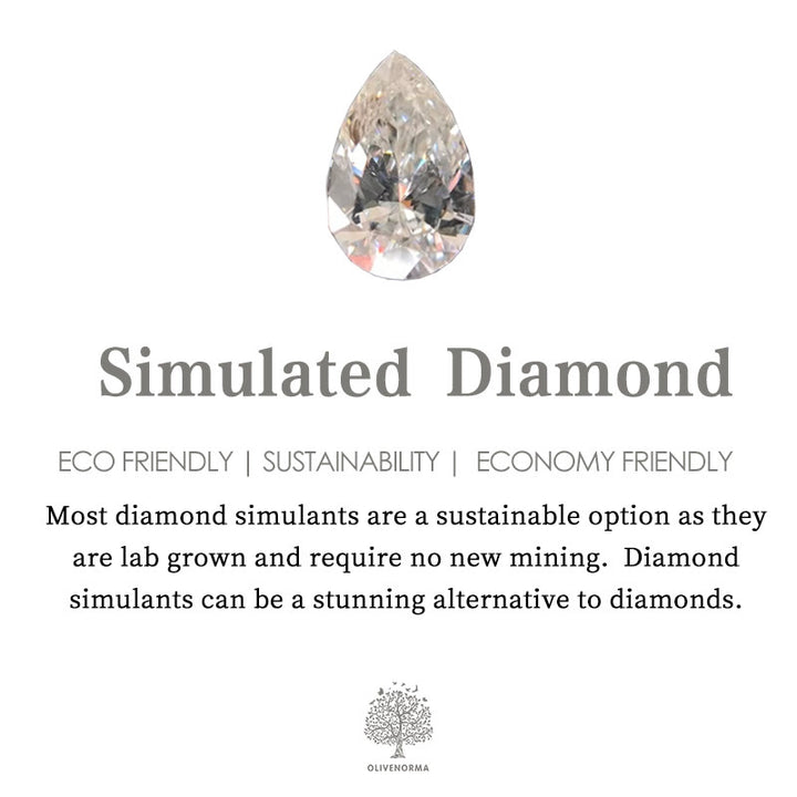 Olivenorma Lot de 2 bagues couronne en opalite et diamants synthétiques