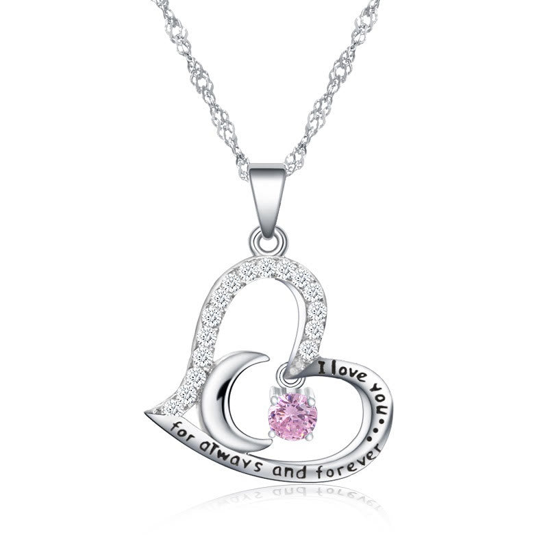 Collier Olivenorma « Je t'aime pour toujours et à jamais » en argent S925 avec pierre de naissance - Juin-Alexandrite - image 6