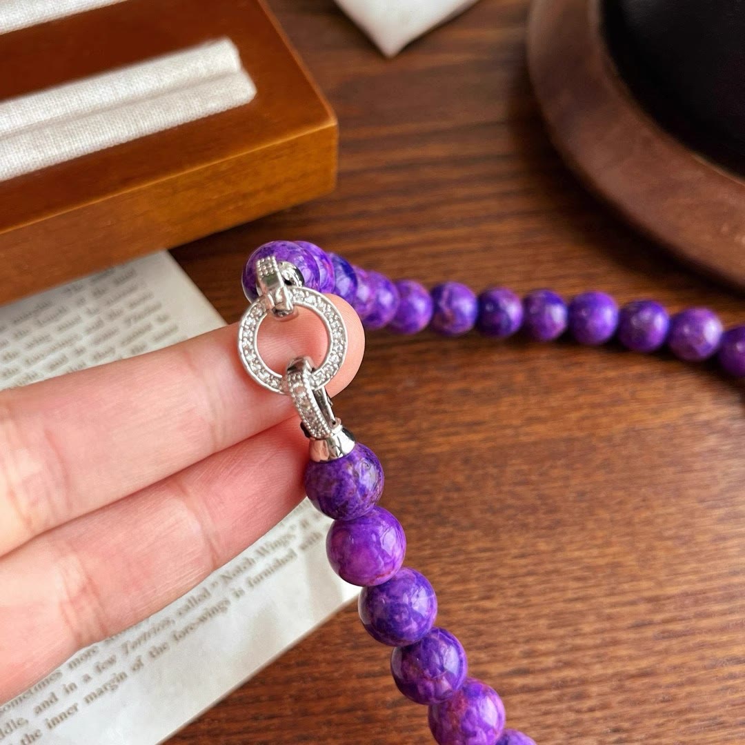 Collier de perles de charoïte naturelle Olivenorma