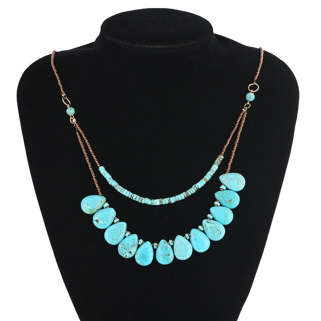 Collier délicat en turquoise naturelle bohème Olivenorma