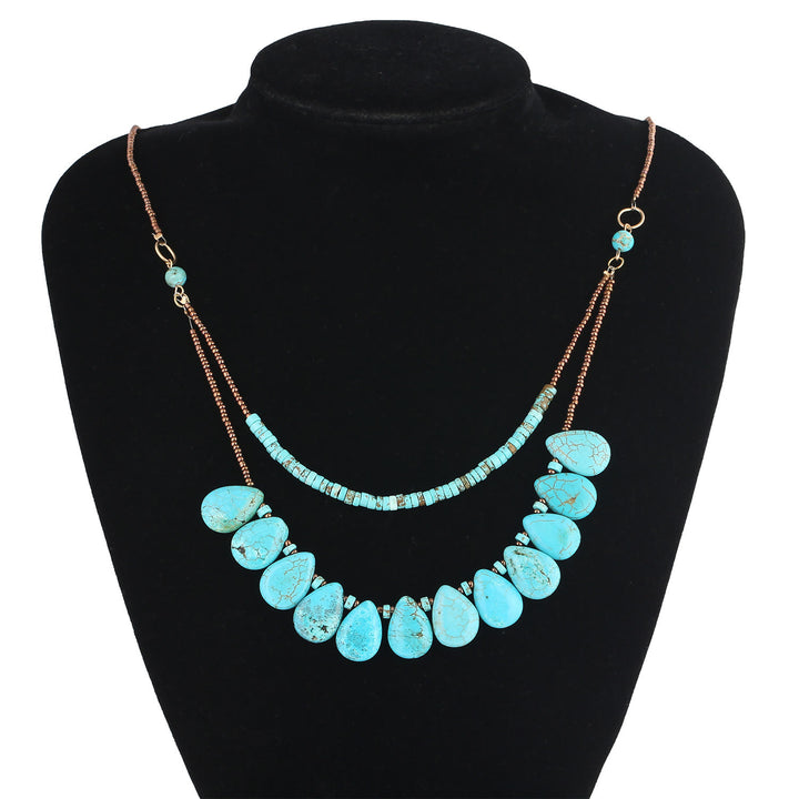 Collier délicat en turquoise naturelle bohème Olivenorma