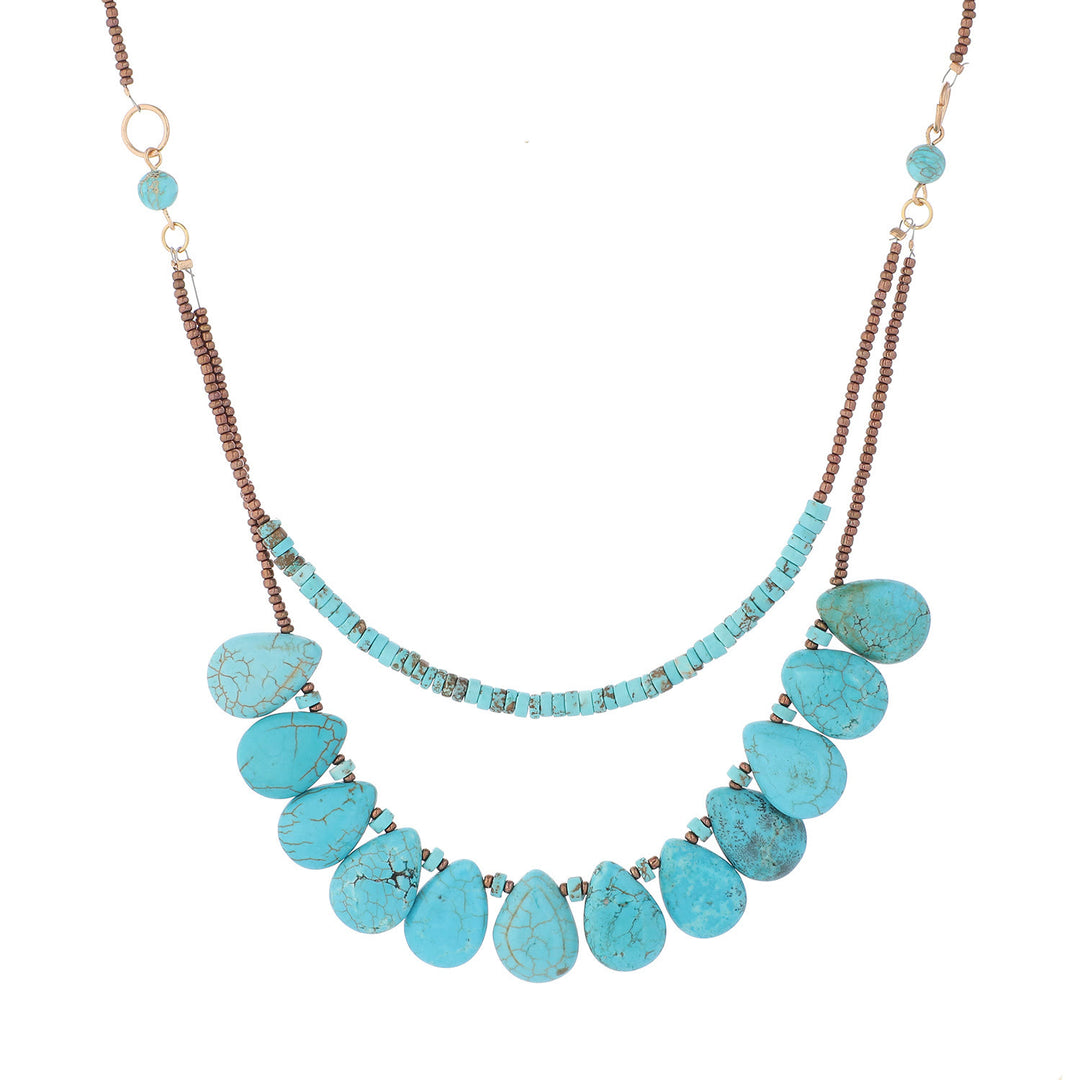 Collier délicat en turquoise naturelle bohème Olivenorma
