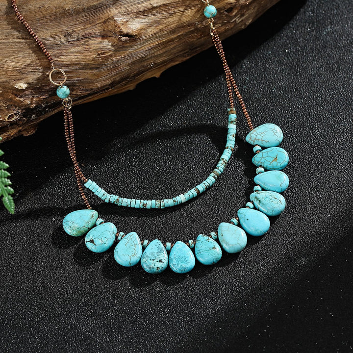 Collier délicat en turquoise naturelle bohème Olivenorma