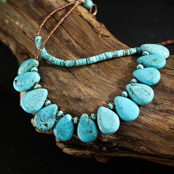 Collier délicat en turquoise naturelle bohème Olivenorma