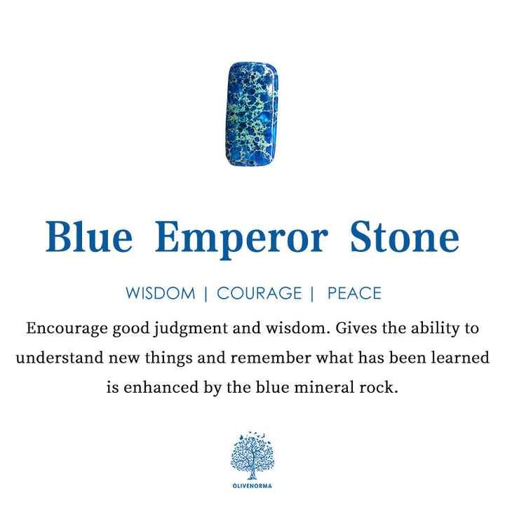 Collier pendentif en obsidienne bleue avec perles d'empereur Olivenorma