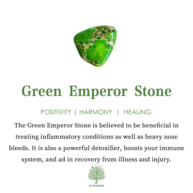 Collier avec pendentif en onyx noir et pierre empereur verte Olivenorma