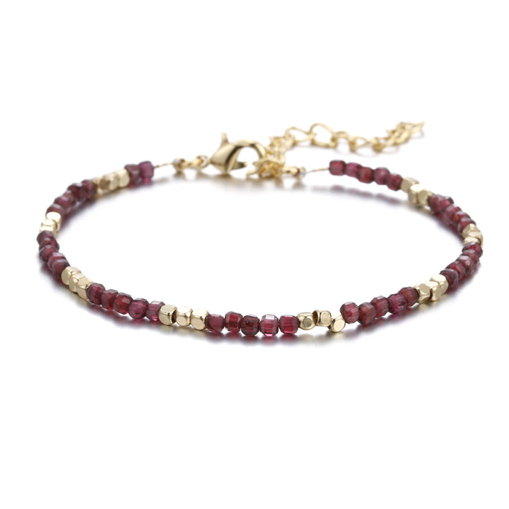 Bracelet à boucle en métal taillé en cube et pierre naturelle Olivenorma