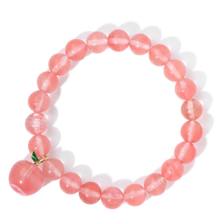 Bracelet pendentif pomme en perles de pierre naturelle Olivenorma de 8 mm