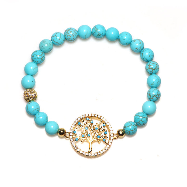 Bracelet Arbre de Vie en Perles de Turquoise Naturelles Olivenorma