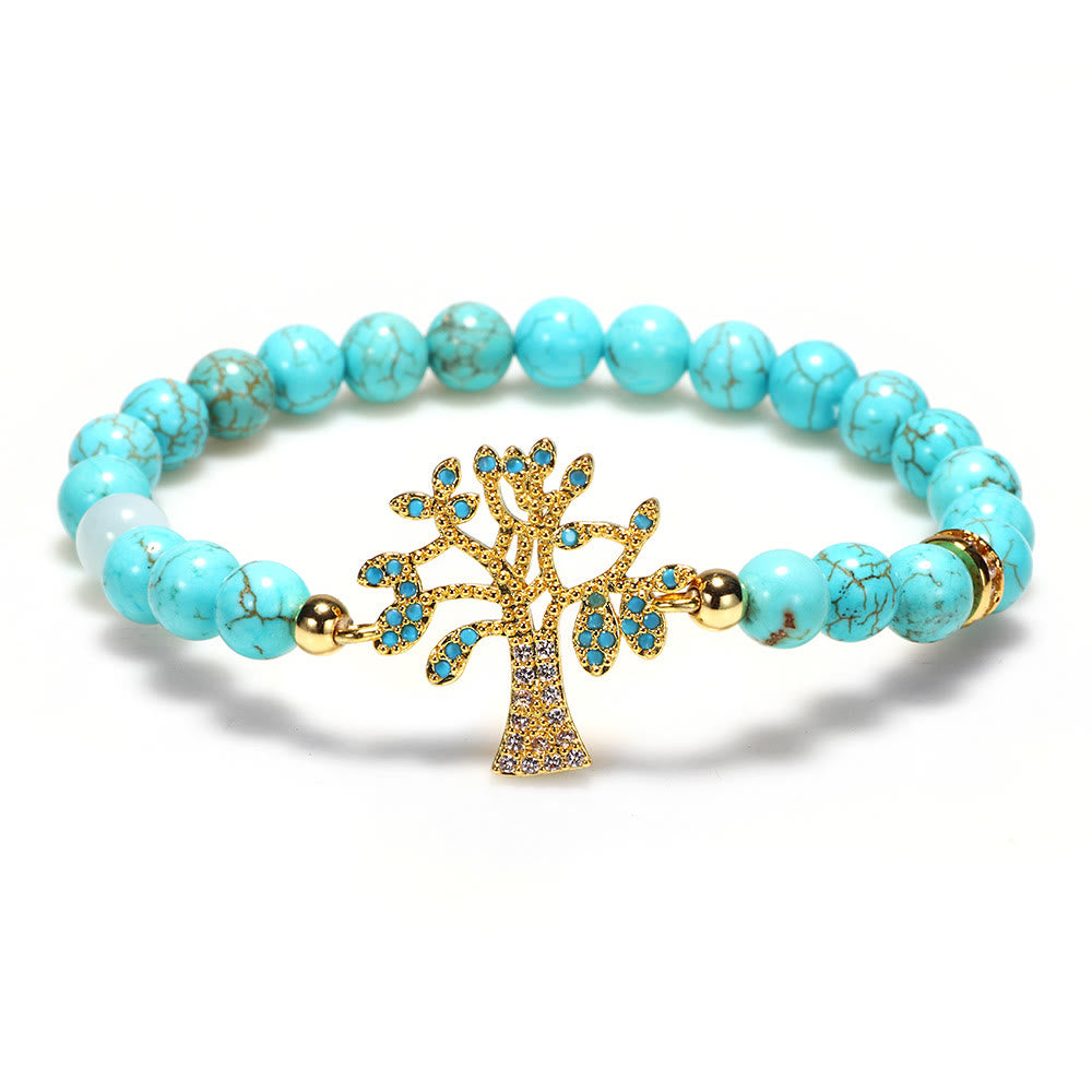 Bracelet Arbre de Vie en Perles de Turquoise Naturelles Olivenorma