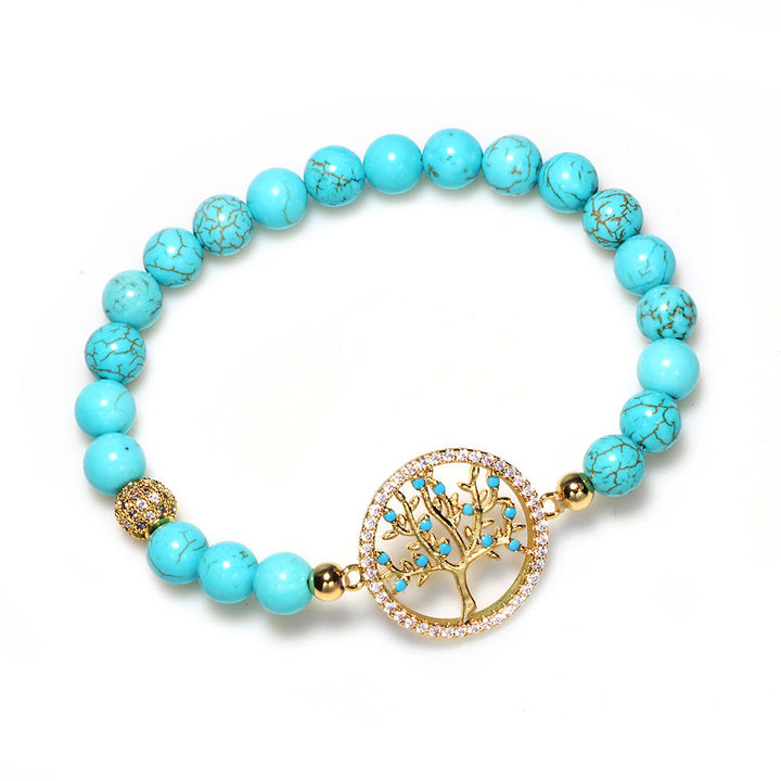 Bracelet Arbre de Vie en Perles de Turquoise Naturelles Olivenorma