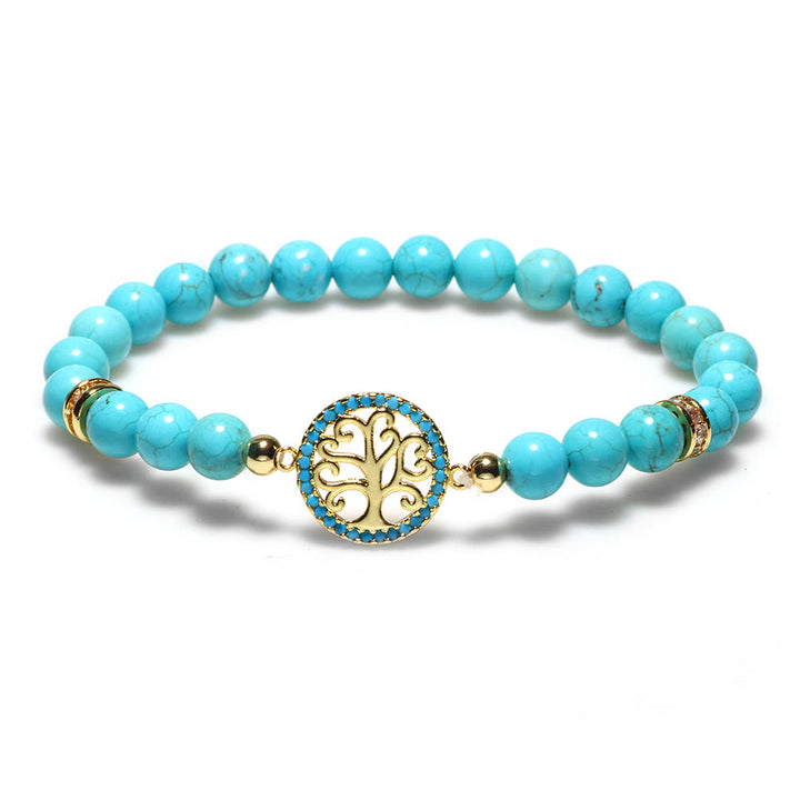 Bracelet Arbre de Vie en Perles de Turquoise Naturelles Olivenorma