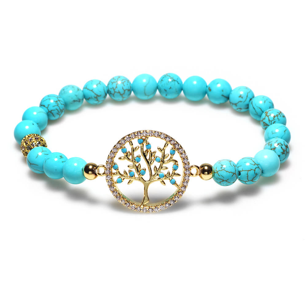 Bracelet Arbre de Vie en Perles de Turquoise Naturelles Olivenorma