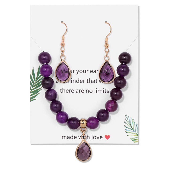 Ensemble de bijoux avec pendentif en forme de goutte et perles de cristal Olivenorma