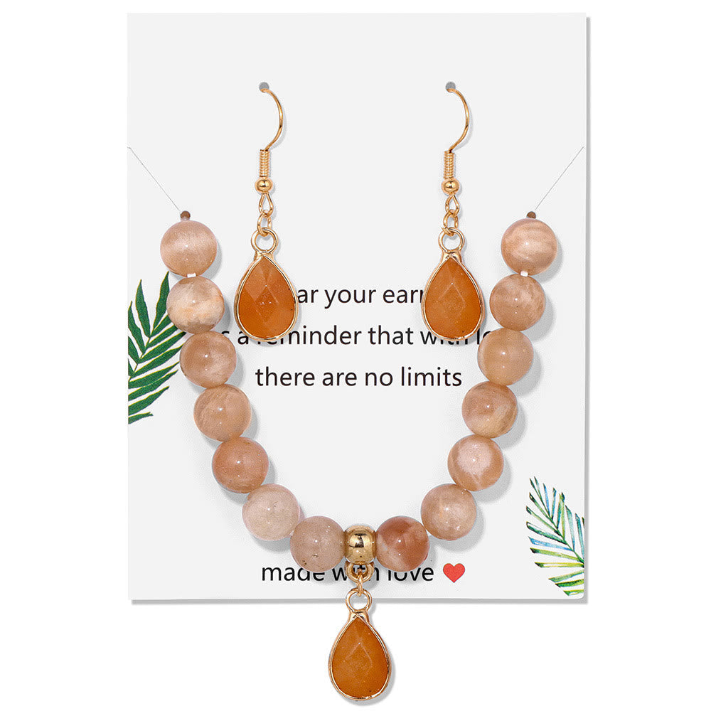 Ensemble de bijoux avec pendentif en forme de goutte et perles de cristal Olivenorma